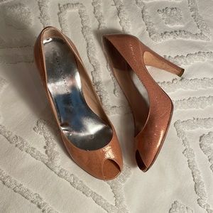 Marc by Marc Jacobs Peach Peep Toe Pumps, Size 38 1/2
